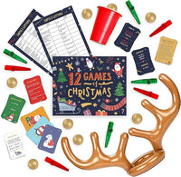 Gutter Games 12 Games of Christmas - 12 Hilarious Holiday Activities [Family Party Games Pack for Kids, Teens & Adults] - by Beat That! Game - Multicolor