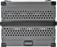 Heavy Duty Fully Collapsible Powder-Coated Aluminum Dog Crate - Small (Gray)