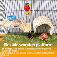 2Pcs Chinchilla Wood Ledge Hamster Wooden Flexible Platform Perch - 9.8 × 5.9 inch - image 3