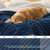 Bedsure ComfyFleece Waterproof Dog Blankets for Large Dogs - M(30x40")-1pc / Night Blue - image 3