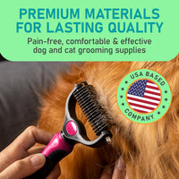 Maxpower Planet Dog Grooming Rake, Deshedding Undercoat Brush - Pink / Large - image 3