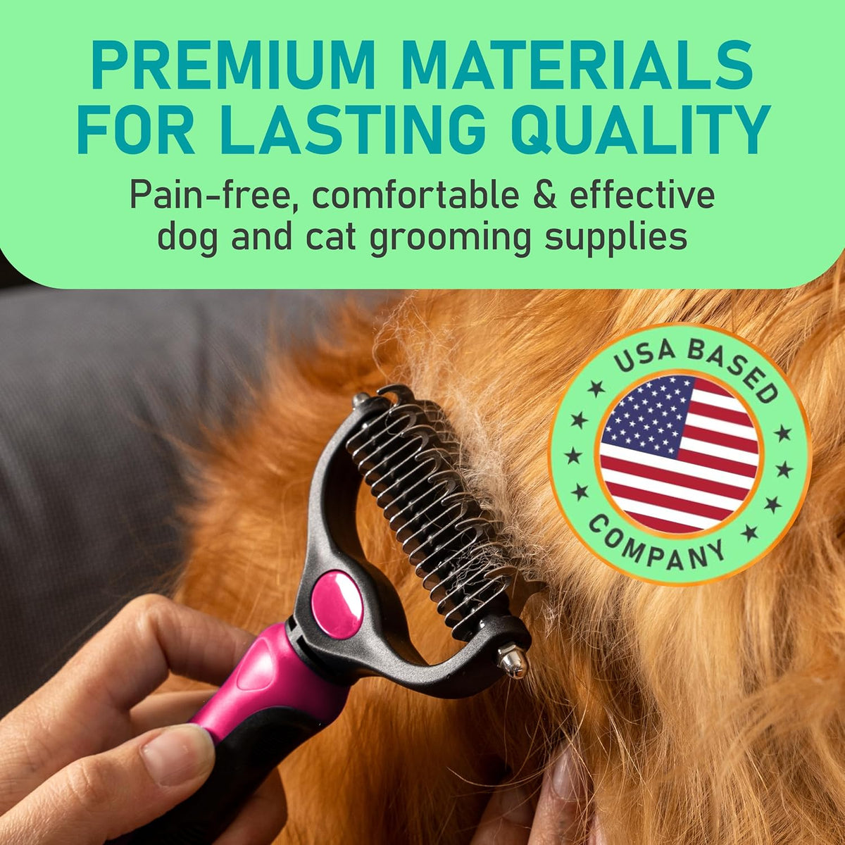 Maxpower Planet Dog Grooming Rake, Deshedding Undercoat Brush - Pink / Large - image 3