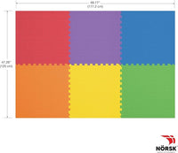 Norsk Dual-Sided Reversible 1/2" Foam Exercise Mats for Home Gym - Interlocking EVA Foam Tiles