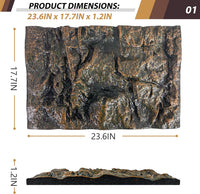 4pcs Rock Terrarium Background, 3D Reptile Tank Background Board - yellow-23.6"* 11.8"（1pcs） - image 2