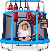 Happin 55’’ Trampoline for kids Safety Enclosure - Total Blue / Adventure