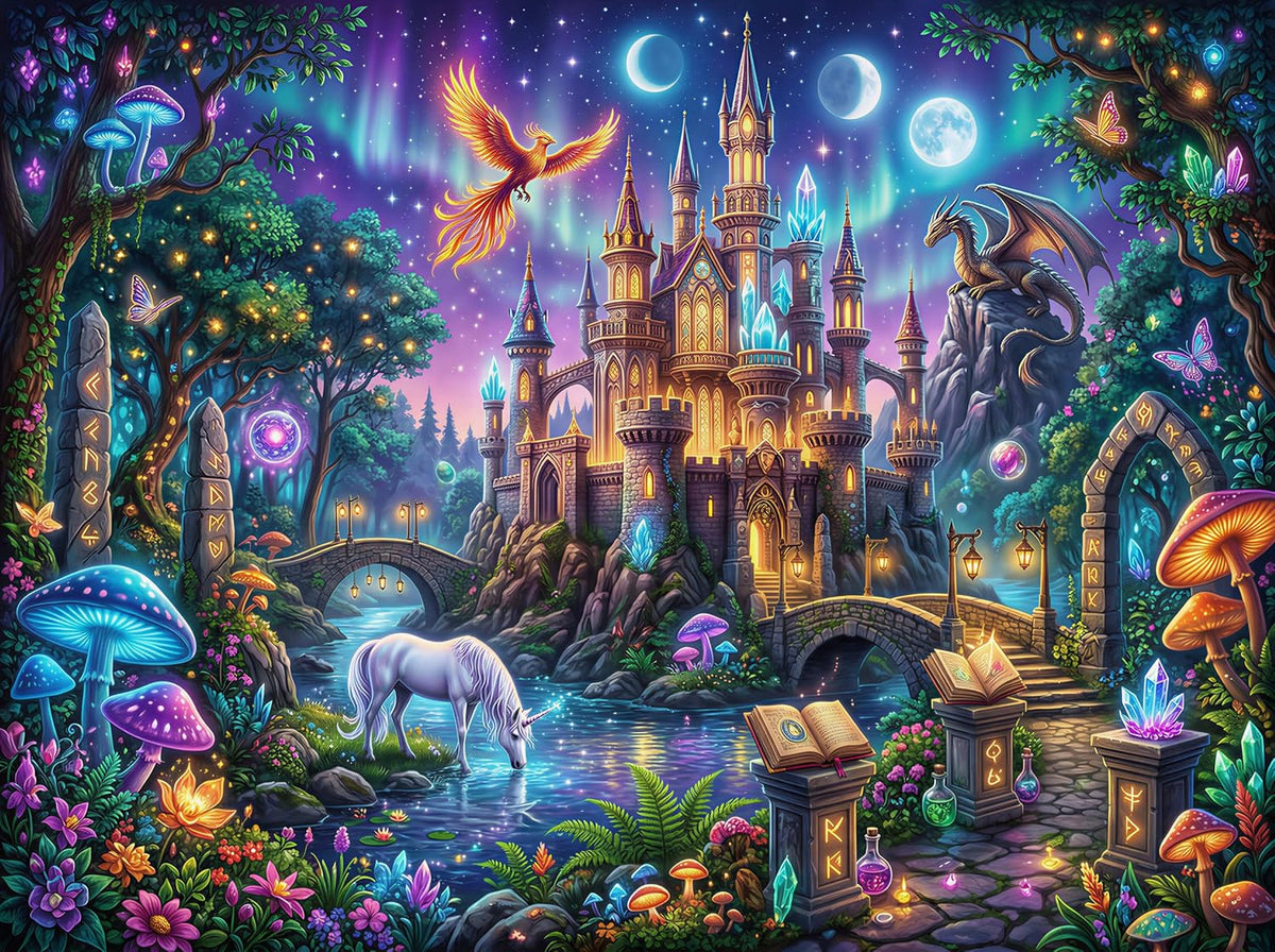 Nattork Jigsaw Puzzle 1000 Pieces for Adults - Castle Night