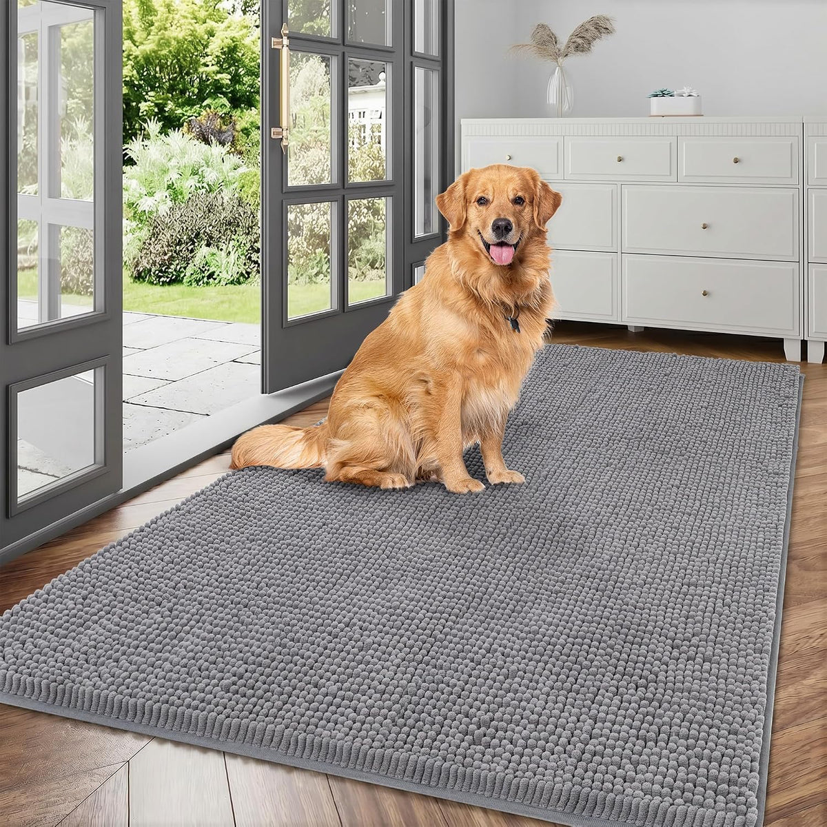 Dog Door Mat for Muddy Paws - 72"L x 24"W x 1.0"Th / Grey