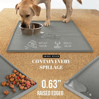 AVERYDAY 32x24 Waterproof Silicone Dog Food Mat - Grey / 32" x 24" - image 3