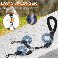Double Dog Leash, No Tangle, Detachable360° Swivel - Blue / L (40-150 lbs) - image 2