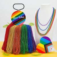 EOBOH 12PCS Mardi Gras Beads, Gold Beaded Necklace Stuff Set - Pride / 12 - image 4