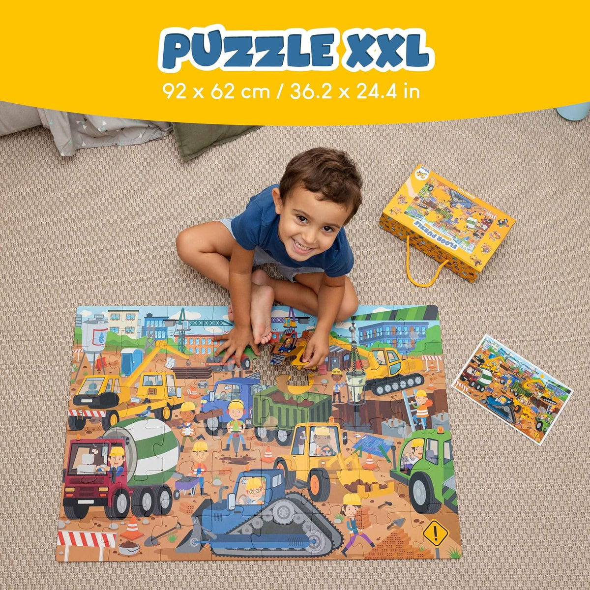 BONNYCO Giant Floor Puzzles for Kids of Jungle Animals with 48 Large - Construction - image 2