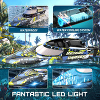 BEZGAR TX2P1,2 Packs 30 KPH RC Boats with Suitcase for Kids – Fun for Kids & Family - Blue - image 3