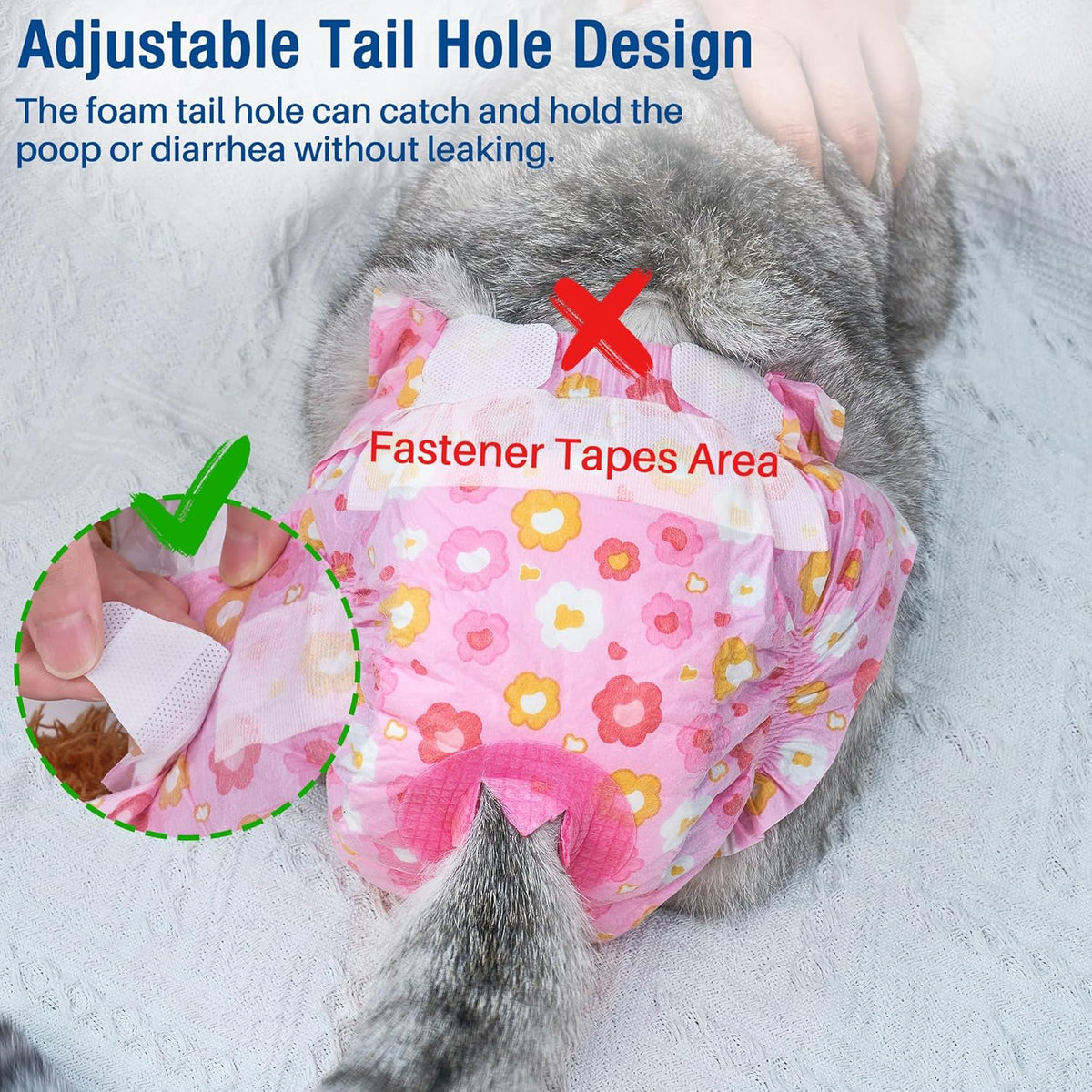 Pet Soft Dog Diapers Female, Disposable Female Dog Diaper - Pink Flower / Large(36Pcs) - image 3