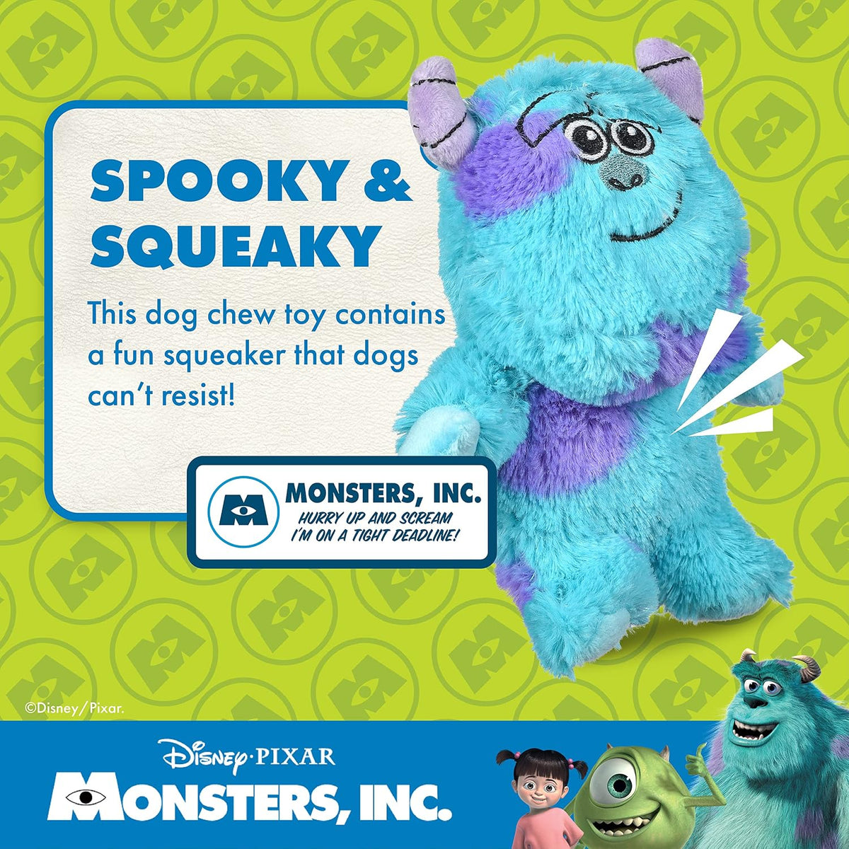 Disney for Pets Pixar Monsters Inc Sulley Plush Dog Toy - Sulley Plush / 9 Inch - image 3