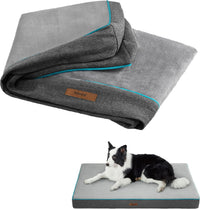 LE SURE Waterproof Dog Bed Cover Replacement - Large / Grey-Flannel / Flannel