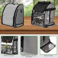 Bird Carrier Bag with Indestructible Stainless Steel Mesh - Grey - image 2