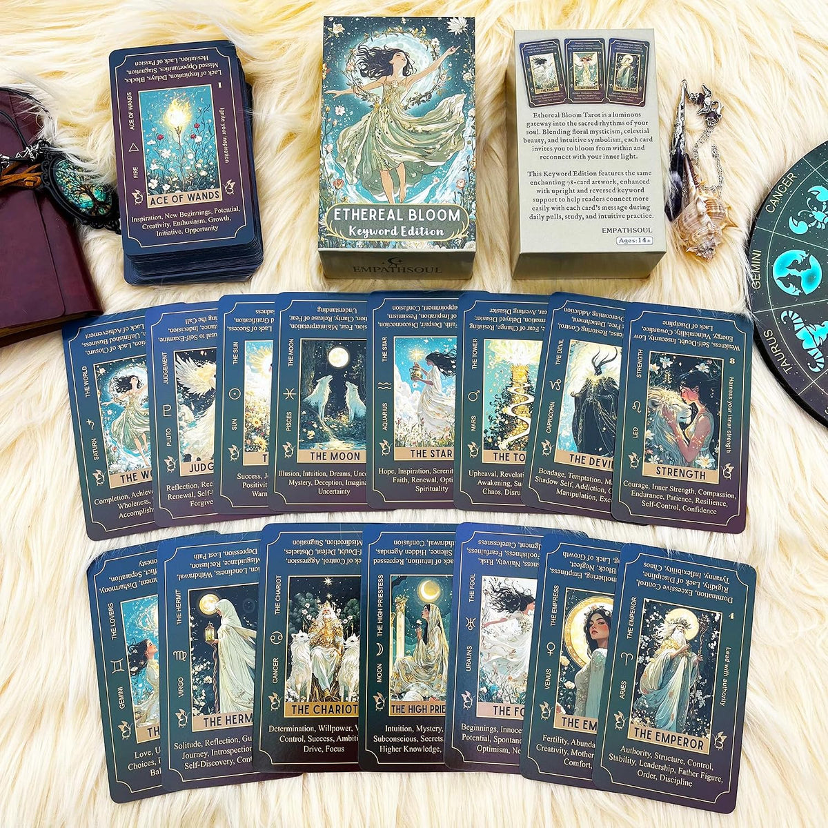 Tarot Deck Unique, 78 Floral Tarot Cards with Guidebook - Floral Tarot With Meanings - image 3