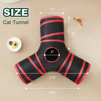 Love's cabin Cat Tunnel for Indoor Cats - Black&Red / S (23.6"x13"x11") - image 2
