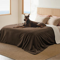 Bedsure Waterproof Dog Blankets for Small Dogs Soft Cat Blanket Warm - King(86x108") / Coffee Brown