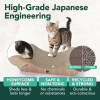Necoichi Cardboard Cat Scratcher Bed for Indoor Cats - Large / Oak - image 3
