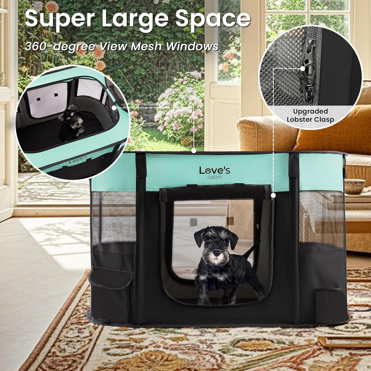 Love's cabin Pet Puppy Dog Playpen - Green / Small - image 4