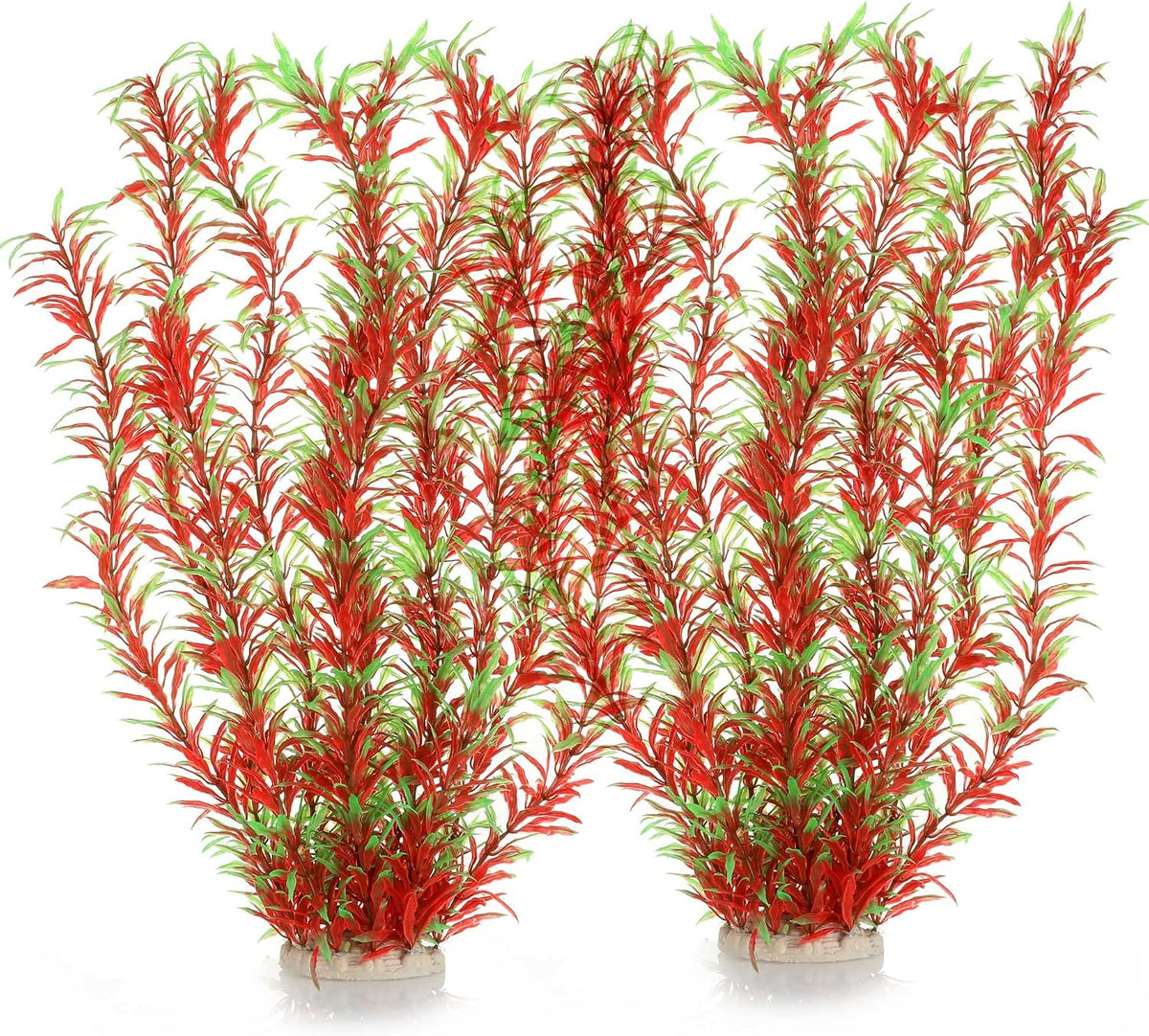 Aquarium Decor Plastic Plants Extra Large 21 Inches Artificial Plants – Essentials for Fish - Wine 2pcs - image 3