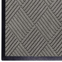 WaterHog Diamond | Commercial-Grade Entrance Mat with Rubber Border – Indoor/Outdoor, Quick Drying, Stain Resistant Door Mat (Medium Grey, 4' x 10')