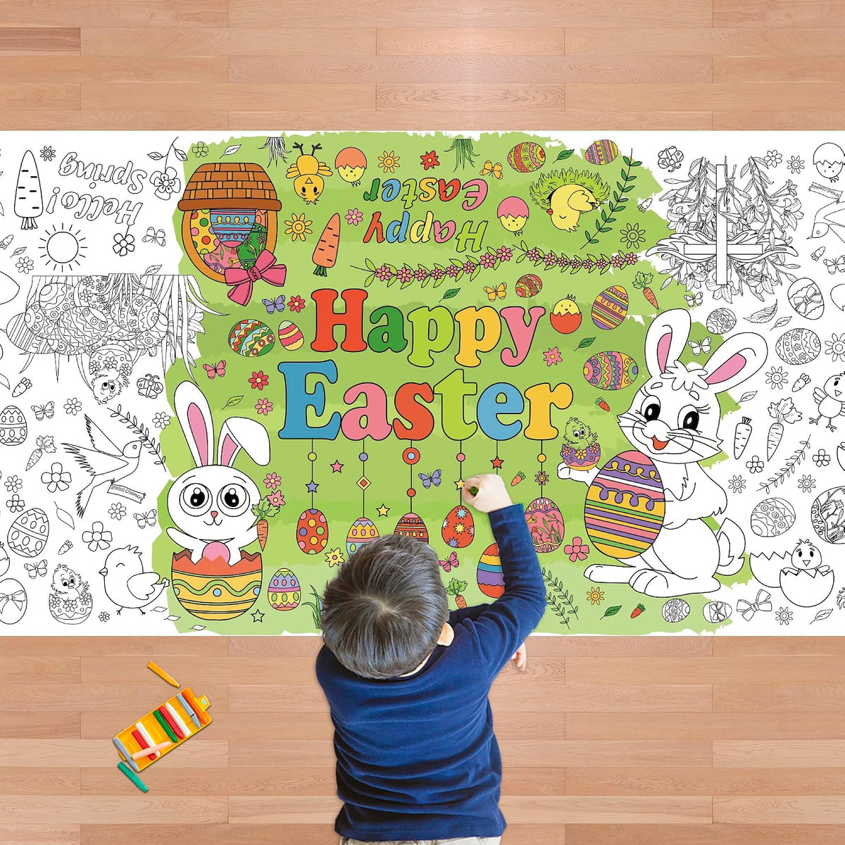 OHOME Halloween Giant Coloring Poster/Tablecloth-Halloween Crafts - Easter