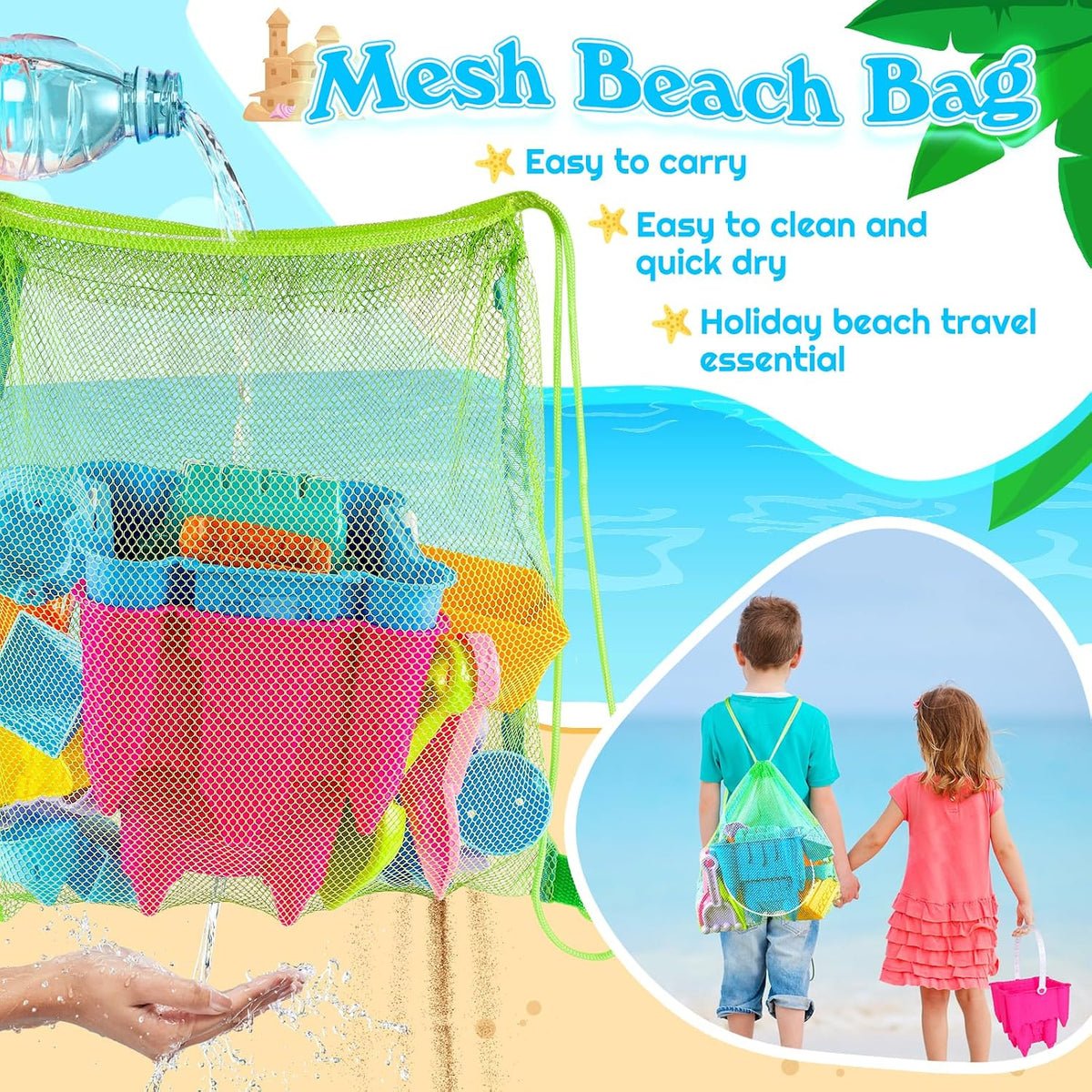 FUSPWEAO Beach Toys with 2 Castle Buckets - image 3