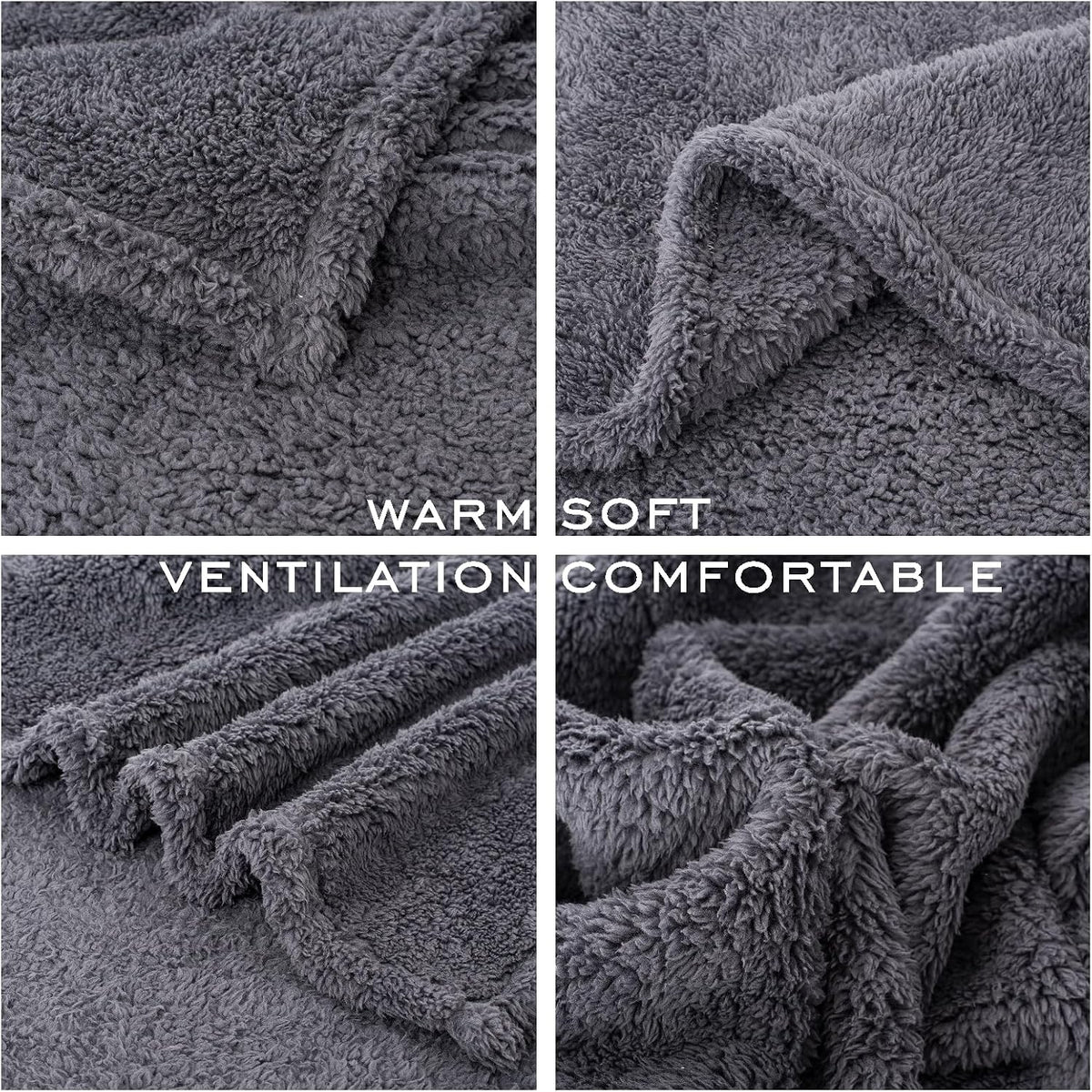 2 Blankets, Dog Cat Pet Blanket, Soft Warm Fleece, for Puppy - Darkgray+navyblue / 60"L x 40"W, 2/Pack - image 3