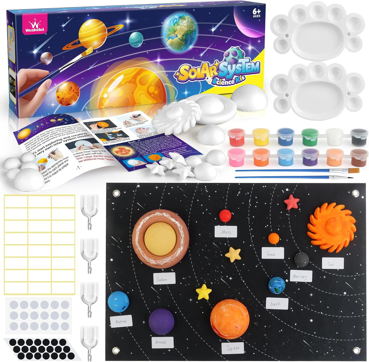 wookidel 64 PCS Solar System Project Kit, Solar System for Kids – Fun for Kids & Family - Solar System Kit With Felt
