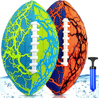 Jasonwell 2 pack double-laced waterproof pool footballs with pump - view 3