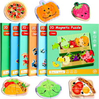 Magnetic Puzzles for Kids Ages 3-5 - Food
