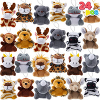 JOYIN 24 Pack Mini Animal Plush Toy Assortment - Safari Animals