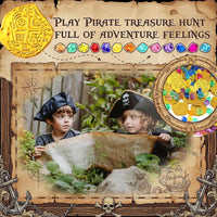Hanaive 150 Pcs Plastic Pirate Gold Coins Fake Gems Set - Gold / Novel Style - image 3