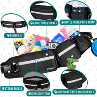 PetAmi Hands Free Dog Leash with Waist Running Belt Bag, Single – Essentials for Dogs - 1 Leash / Black - image 3