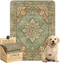 Washable Pee Pads for Dogs - 18"x24" (Pack of 2) / Green Floral