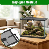 Folding Reptile Travel Terrarium Tank 17" × 12" × 10" – Essentials for Reptiles And Amphibians - 8" x 8" x 6" - image 4