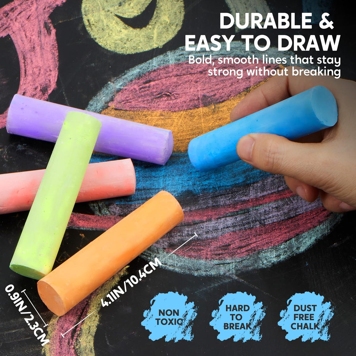 JOYIN 120 PCS Sidewalk Chalks for Kids Giant Box Non-toxic Jumbo - 30 - image 4