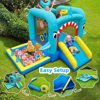 Culaluva 7-in-1 inflatable bounce house with slide, ball pit and basketball rim - view 12