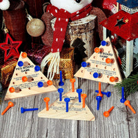 Zhanmai 3 Sets Wooden Triangle Peg Travel Game - Blue & Orange Peg / 10 - image 4