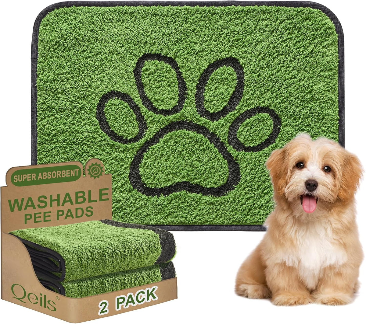 Reusable Dog Pee Pads, Washable Puppy Pads - Flannel / 18"x24"(pack of 2)