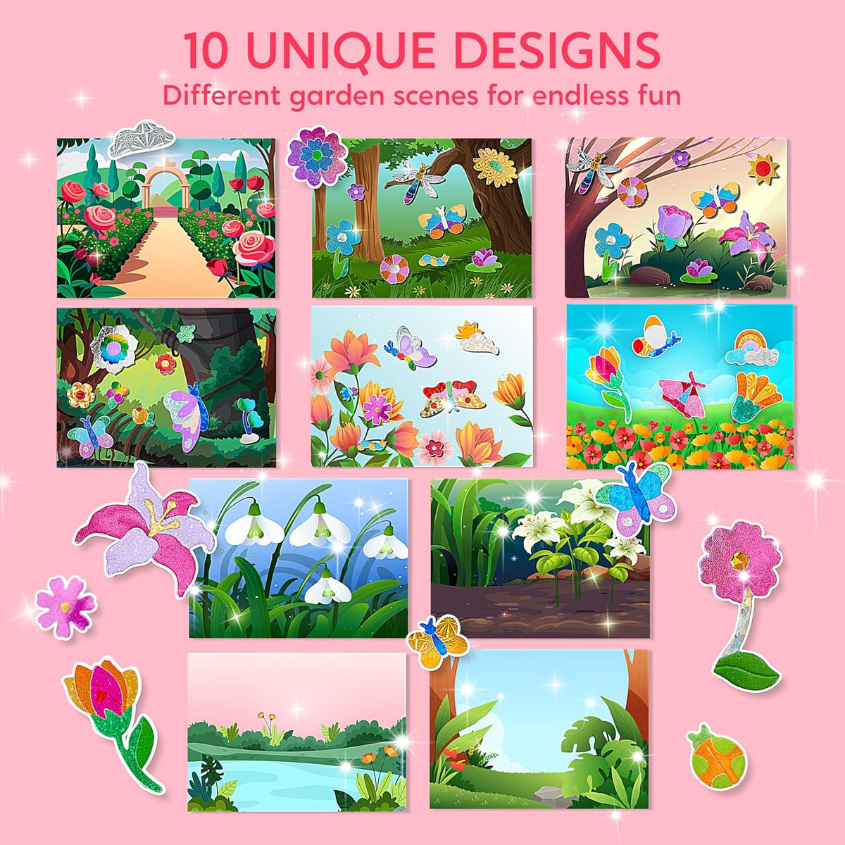 Klever Kits Unicorn Foil Art, Arts & Crafts for Kids 4 and Up - Flowers and Butterflies - image 2