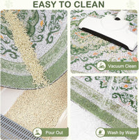 24"x15" Cat Litter Mat Non-Slip Washable Litter Box Mat – Daily Care for Cats - DarkSeaGreen / 24X15in - image 2