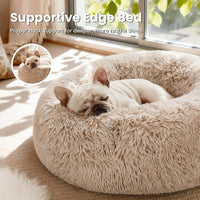 Love's cabin Calming Cat Bed for Indoor Cats - Beige Taupe / 20" - image 2