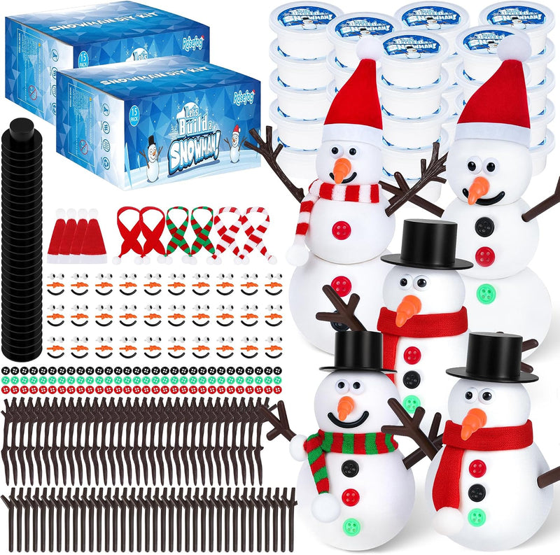 9 Pack Christmas Crafts, DIY Snowman Clay for Kids - 30