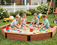 85''x78''x9'' Octagon Sandbox with Cover for Kids Outdoor Play - image 2