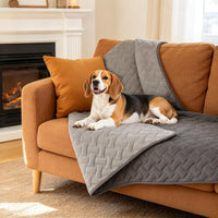 gogobunny 100% Double Sided Waterproof Dog Blanket Soft Pet Bed Cover - 52x82 Inch (Pack of 1) / Dark Grey/Light Grey