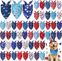 Abbylike 50 Pcs Halloween Dog Bandanas Bulk - 4th of July / 31.5 x 21.7 x 21.7"