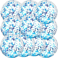Civaner 10 Pcs Inflatable Glitter Beach Balls 16 Inch - Blue / Glitter